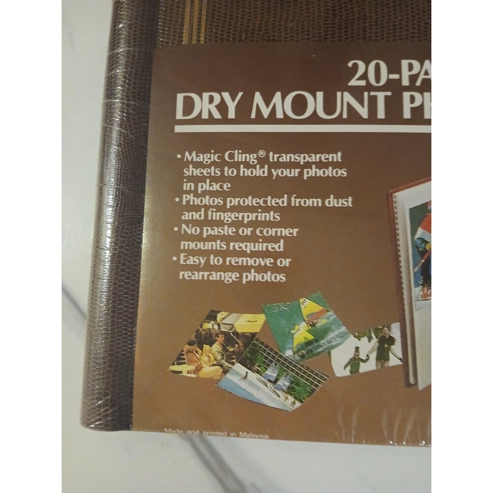 Vintage Dry Mount Photo Album New Sealed Self Adhesive 20 Pgs - Picture 2 of 3